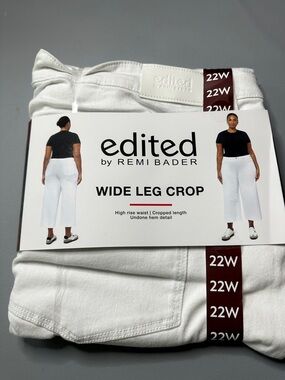 edited by REMI BADER Wide Leg Crop Jeans - White